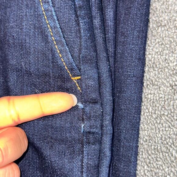 Boden Cropped Jeans Women 16 Blue Denim Pockets High Rise Wide Leg Dark Wash NWT - Picture 6 of 11